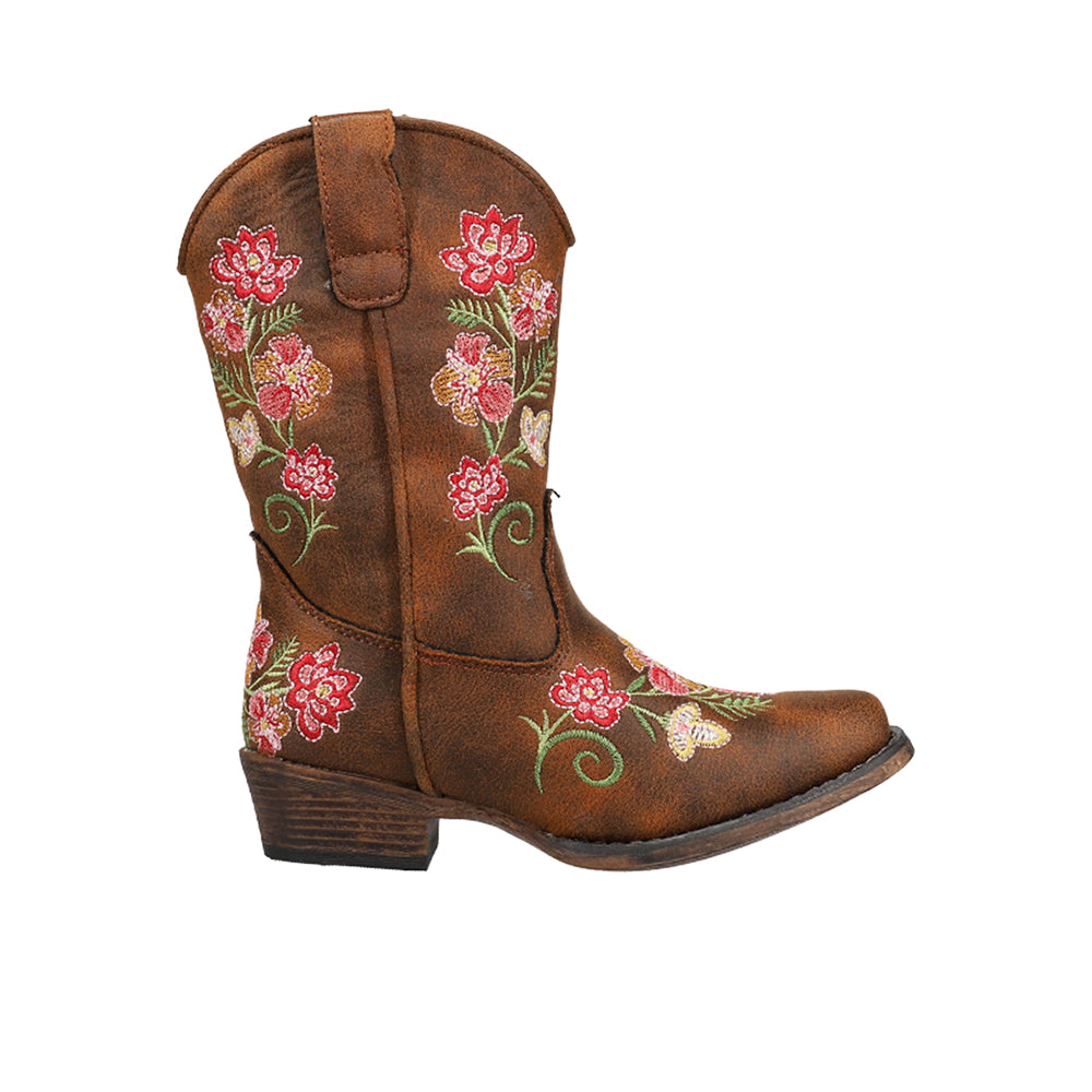 Roper Juliet Embroidery Snip Toe Cowboy Boots (Little Kid-Big Kid)