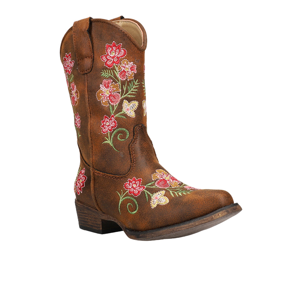 Roper Juliet Embroidery Snip Toe Cowboy Boots (Little Kid-Big Kid)