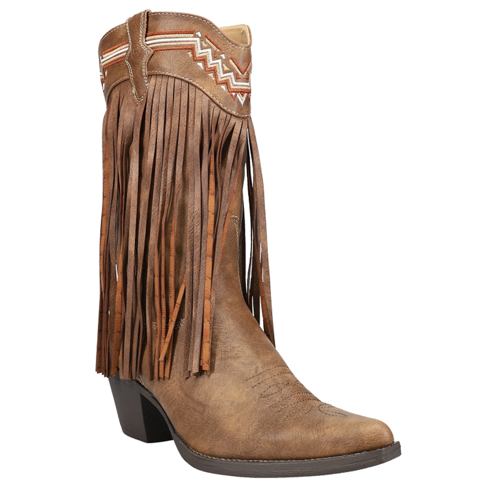 Roper Fringes Snip Toe Cowboy Boots