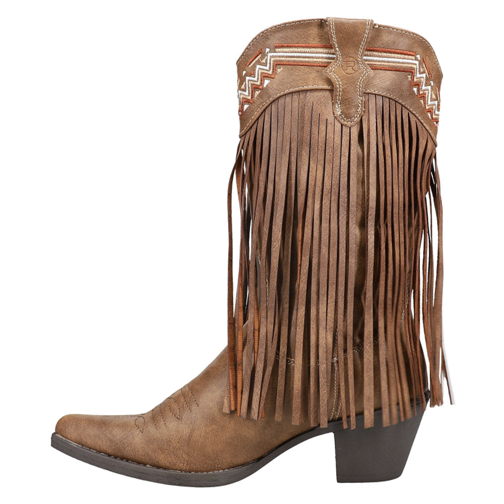 Roper Fringes Snip Toe Cowboy Boots