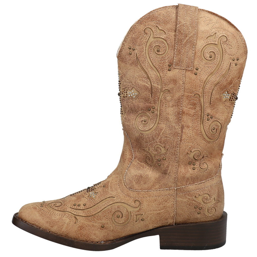 Roper Faith Rhinestone Square Toe Cowboy Boots