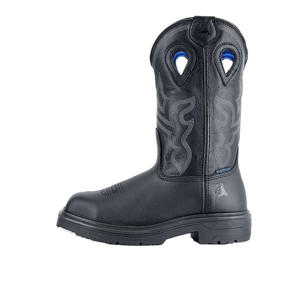 Steel Blue Work Boots Blue Heeler 10 Inch Waterproof Wide Steel Toe Work Boots