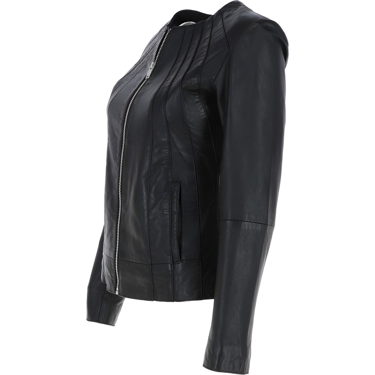 Wearloom Women Black Genuine Leather Jacket - Back View