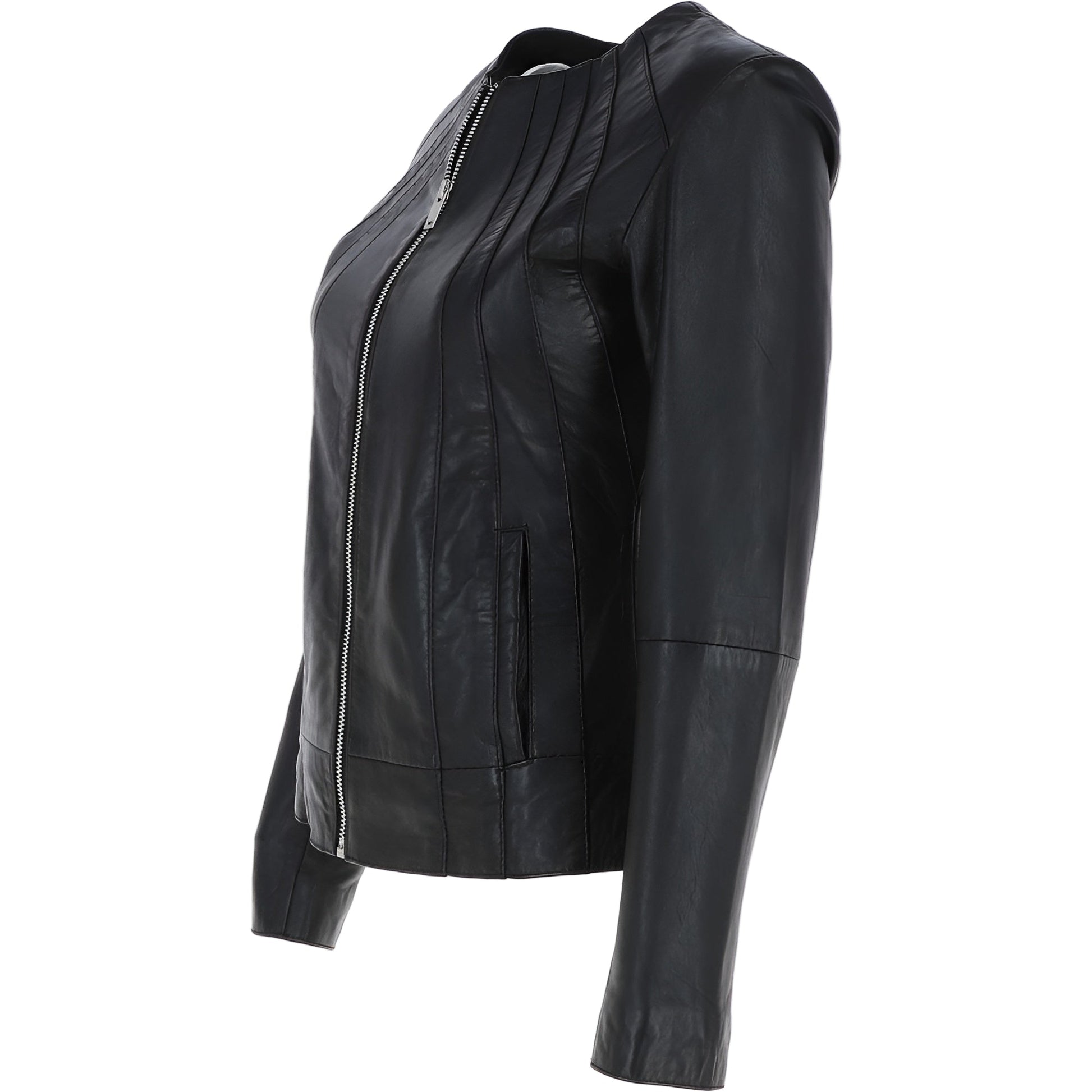 Wearloom Women Black Genuine Leather Jacket - Back View