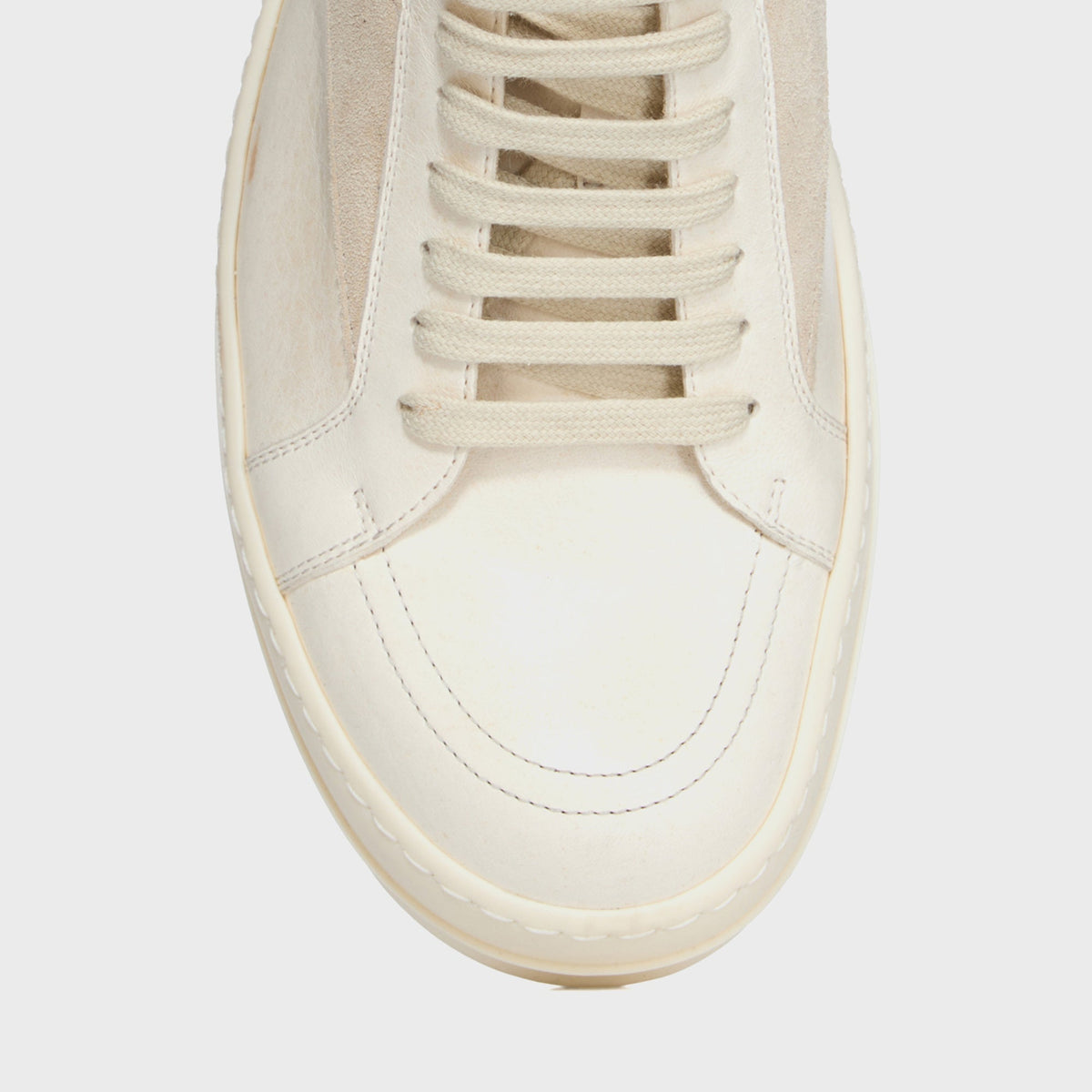 Rick Owens Scarpe In Pelle Vintage  Sneaks - Milk / Milk / Milk