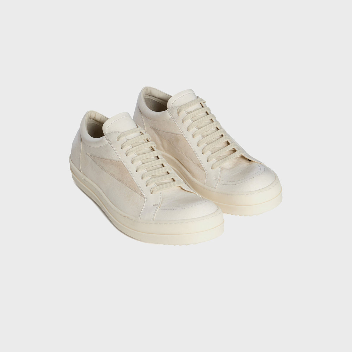 Rick Owens Scarpe In Pelle Vintage  Sneaks - Milk / Milk / Milk