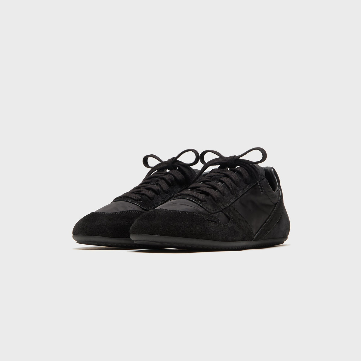 Rick Owens Minimal Suede Trimmed Sneaks - Black / Black / Black