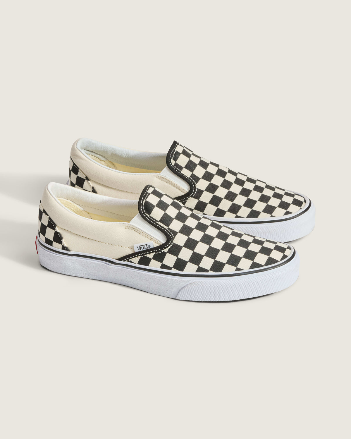 Vans Classic Slip-On Checkerboard Shoes (Checkerboard Black / White) - 6.0 Boys 7.5 Women - view 2