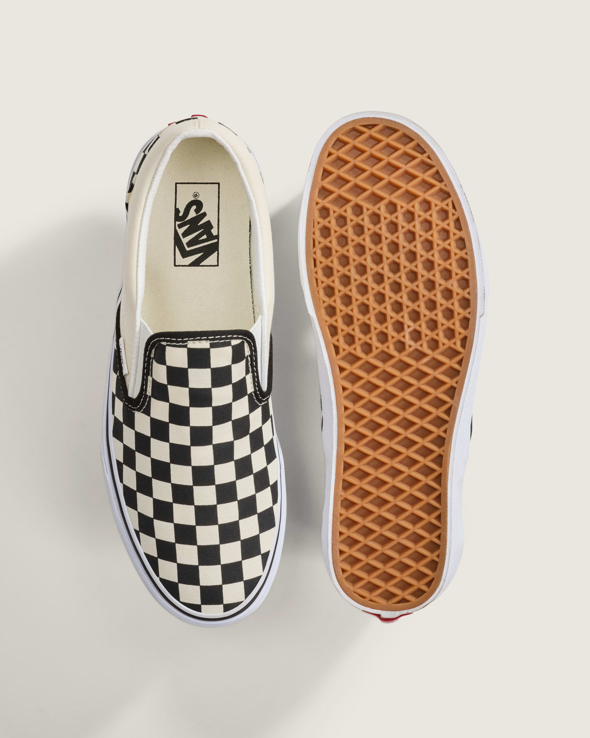 Vans Classic Slip-On Checkerboard Shoes (Checkerboard Black / White) - 6.0 Boys 7.5 Women - view 3