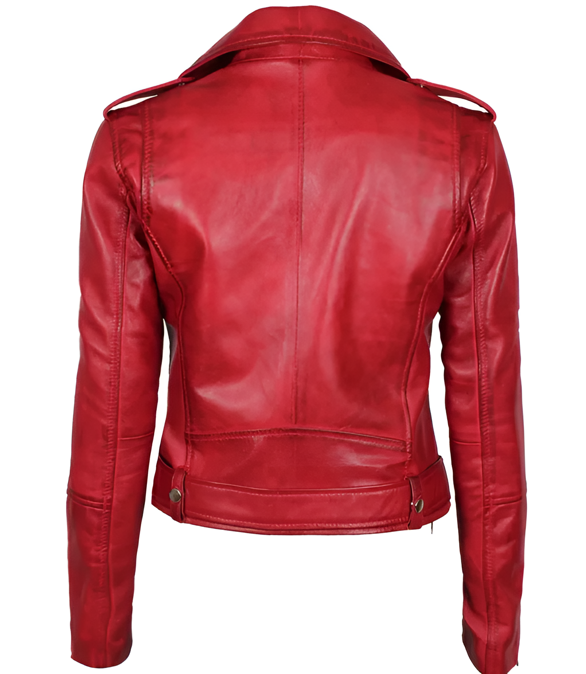 Wearloom Women Red Genuine Leather Biker Jacket - Side View